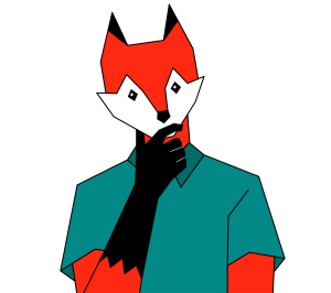 Who Publishes with Argyle Fox Fox has head tilted in question, illustrating the question of Who publishes with Argyle Fox Publishing.